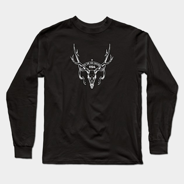 1154 Vintage Elk Skull (Ghost Version) Long Sleeve T-Shirt by The 1154 Store